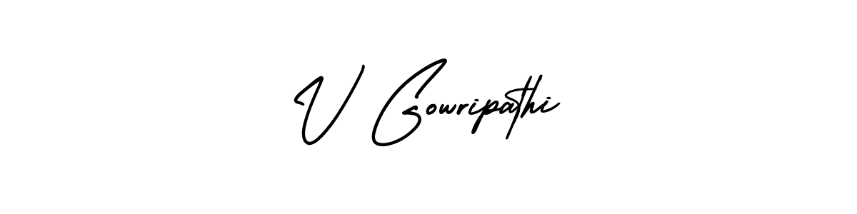 This is the best signature style for the V Gowripathi name. Also you like these signature font (AmerikaSignatureDemo-Regular). Mix name signature. V Gowripathi signature style 3 images and pictures png