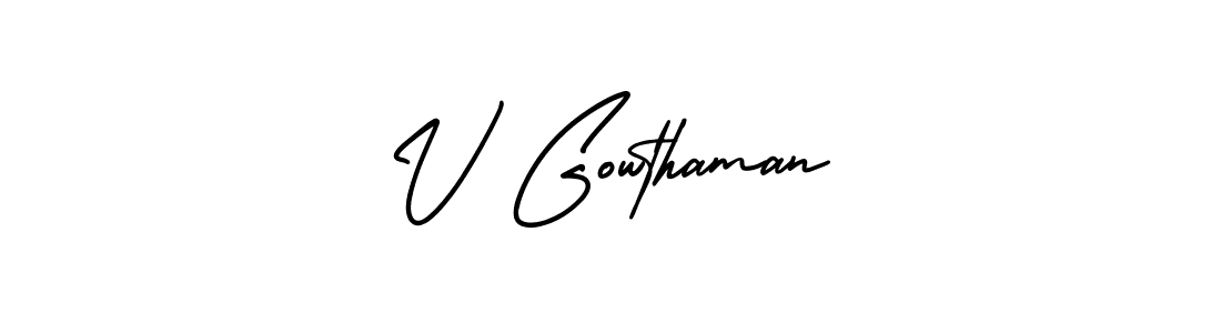 Make a beautiful signature design for name V Gowthaman. Use this online signature maker to create a handwritten signature for free. V Gowthaman signature style 3 images and pictures png