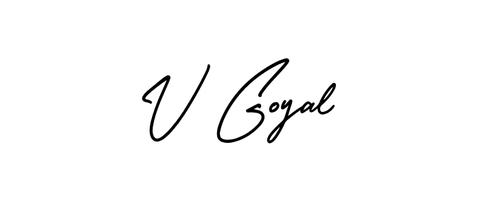 Make a beautiful signature design for name V Goyal. With this signature (AmerikaSignatureDemo-Regular) style, you can create a handwritten signature for free. V Goyal signature style 3 images and pictures png