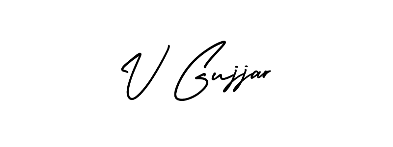 Design your own signature with our free online signature maker. With this signature software, you can create a handwritten (AmerikaSignatureDemo-Regular) signature for name V Gujjar. V Gujjar signature style 3 images and pictures png