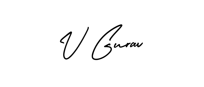 Use a signature maker to create a handwritten signature online. With this signature software, you can design (AmerikaSignatureDemo-Regular) your own signature for name V Gurav. V Gurav signature style 3 images and pictures png