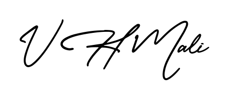 Create a personalized artistic stamp with V H Mali in AmerikaSignatureDemo-Regular font. Perfect for visual artists, designers, and influencers. V H Mali signature style 3 images and pictures png