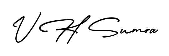 Personalize your online presence with V H Sumra signature rendered in elegant AmerikaSignatureDemo-Regular font. Great for website footers and blogs. V H Sumra signature style 3 images and pictures png