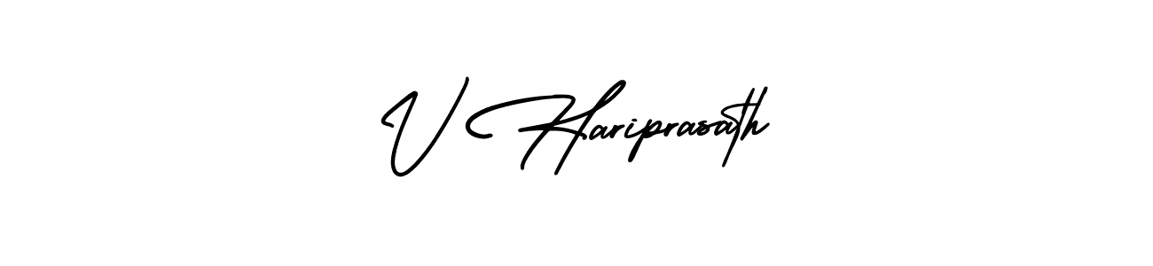 V Hariprasath stylish signature style. Best Handwritten Sign (AmerikaSignatureDemo-Regular) for my name. Handwritten Signature Collection Ideas for my name V Hariprasath. V Hariprasath signature style 3 images and pictures png