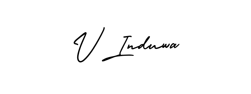 Also we have V Induwa name is the best signature style. Create professional handwritten signature collection using AmerikaSignatureDemo-Regular autograph style. V Induwa signature style 3 images and pictures png