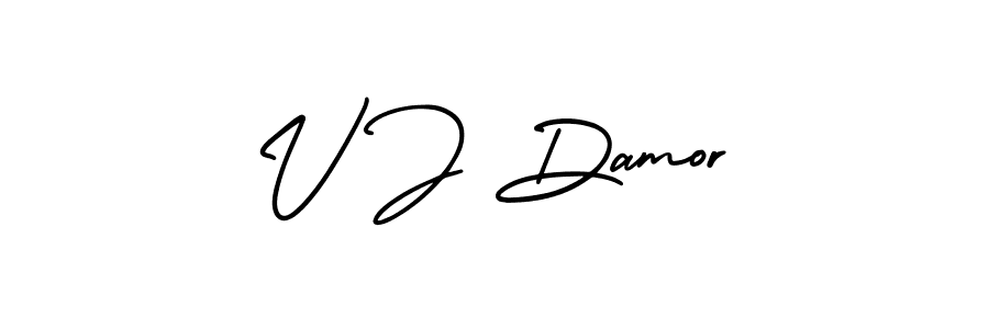 Make a beautiful signature design for name V J Damor. Use this online signature maker to create a handwritten signature for free. V J Damor signature style 3 images and pictures png