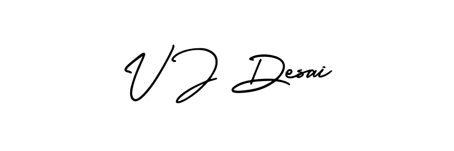 How to Draw V J Desai signature style? AmerikaSignatureDemo-Regular is a latest design signature styles for name V J Desai. V J Desai signature style 3 images and pictures png
