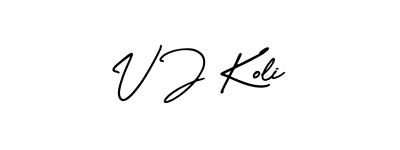 Make a short V J Koli signature style. Manage your documents anywhere anytime using AmerikaSignatureDemo-Regular. Create and add eSignatures, submit forms, share and send files easily. V J Koli signature style 3 images and pictures png