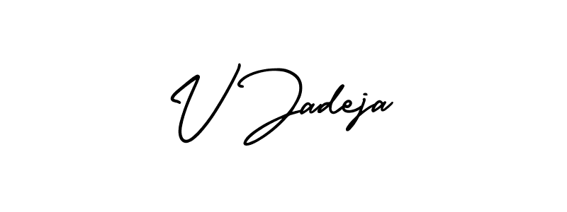 How to Draw V Jadeja signature style? AmerikaSignatureDemo-Regular is a latest design signature styles for name V Jadeja. V Jadeja signature style 3 images and pictures png