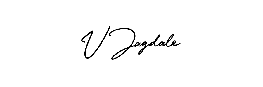 How to Draw V Jagdale signature style? AmerikaSignatureDemo-Regular is a latest design signature styles for name V Jagdale. V Jagdale signature style 3 images and pictures png