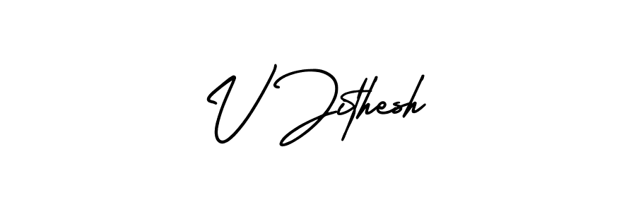 Best and Professional Signature Style for V Jithesh. AmerikaSignatureDemo-Regular Best Signature Style Collection. V Jithesh signature style 3 images and pictures png