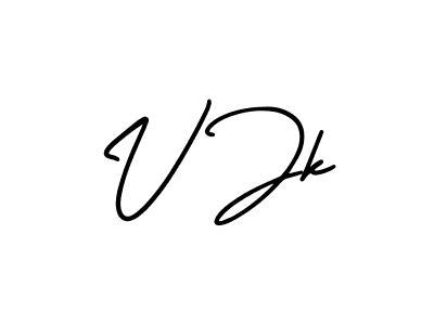Also we have V Jk name is the best signature style. Create professional handwritten signature collection using AmerikaSignatureDemo-Regular autograph style. V Jk signature style 3 images and pictures png