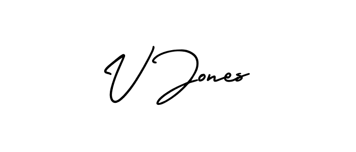 Similarly AmerikaSignatureDemo-Regular is the best handwritten signature design. Signature creator online .You can use it as an online autograph creator for name V Jones. V Jones signature style 3 images and pictures png