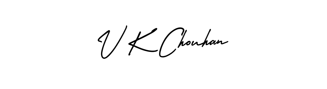 This is the best signature style for the V K Chouhan name. Also you like these signature font (AmerikaSignatureDemo-Regular). Mix name signature. V K Chouhan signature style 3 images and pictures png