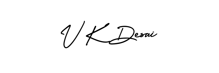 How to Draw V K Desai signature style? AmerikaSignatureDemo-Regular is a latest design signature styles for name V K Desai. V K Desai signature style 3 images and pictures png