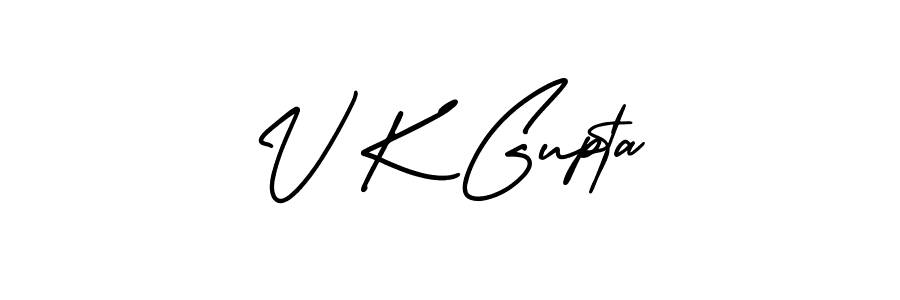 Create a beautiful signature design for name V K Gupta. With this signature (AmerikaSignatureDemo-Regular) fonts, you can make a handwritten signature for free. V K Gupta signature style 3 images and pictures png