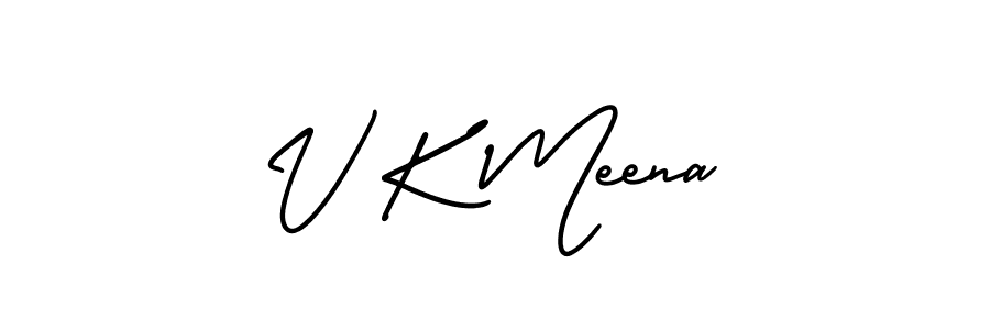 How to Draw V K Meena signature style? AmerikaSignatureDemo-Regular is a latest design signature styles for name V K Meena. V K Meena signature style 3 images and pictures png