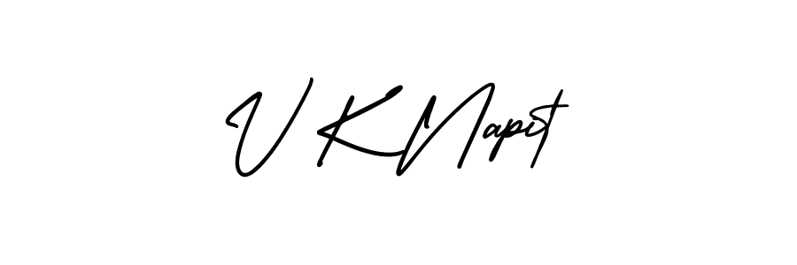 This is the best signature style for the V K Napit name. Also you like these signature font (AmerikaSignatureDemo-Regular). Mix name signature. V K Napit signature style 3 images and pictures png