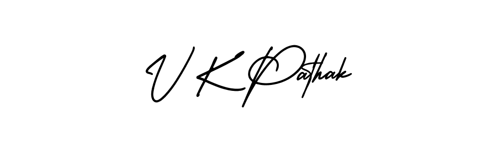 Create a beautiful signature design for name V K Pathak. With this signature (AmerikaSignatureDemo-Regular) fonts, you can make a handwritten signature for free. V K Pathak signature style 3 images and pictures png