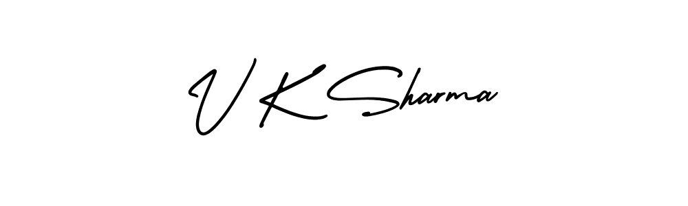 Create a beautiful signature design for name V K Sharma. With this signature (AmerikaSignatureDemo-Regular) fonts, you can make a handwritten signature for free. V K Sharma signature style 3 images and pictures png