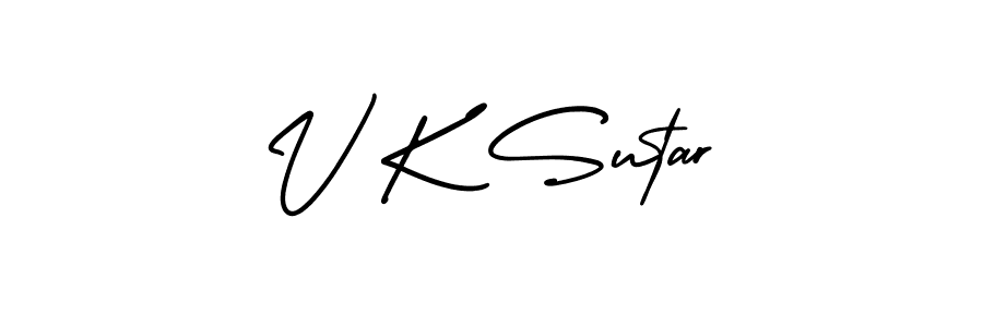 Create a beautiful signature design for name V K Sutar. With this signature (AmerikaSignatureDemo-Regular) fonts, you can make a handwritten signature for free. V K Sutar signature style 3 images and pictures png