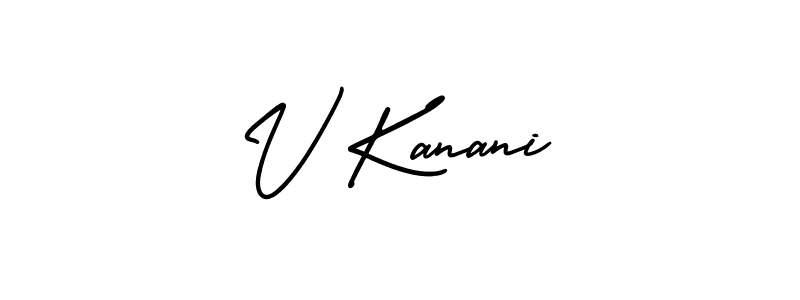 The best way (AmerikaSignatureDemo-Regular) to make a short signature is to pick only two or three words in your name. The name V Kanani include a total of six letters. For converting this name. V Kanani signature style 3 images and pictures png