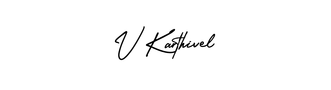 Similarly AmerikaSignatureDemo-Regular is the best handwritten signature design. Signature creator online .You can use it as an online autograph creator for name V Karthivel. V Karthivel signature style 3 images and pictures png