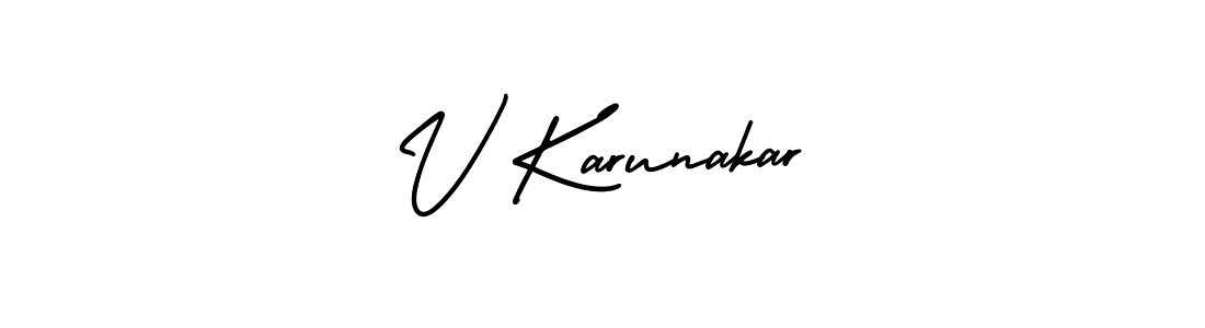 AmerikaSignatureDemo-Regular is a professional signature style that is perfect for those who want to add a touch of class to their signature. It is also a great choice for those who want to make their signature more unique. Get V Karunakar name to fancy signature for free. V Karunakar signature style 3 images and pictures png