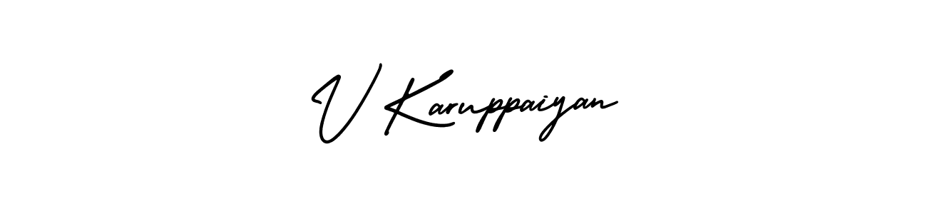 It looks lik you need a new signature style for name V Karuppaiyan. Design unique handwritten (AmerikaSignatureDemo-Regular) signature with our free signature maker in just a few clicks. V Karuppaiyan signature style 3 images and pictures png