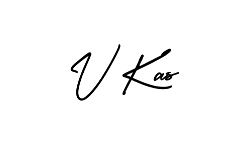 V Kas stylish signature style. Best Handwritten Sign (AmerikaSignatureDemo-Regular) for my name. Handwritten Signature Collection Ideas for my name V Kas. V Kas signature style 3 images and pictures png