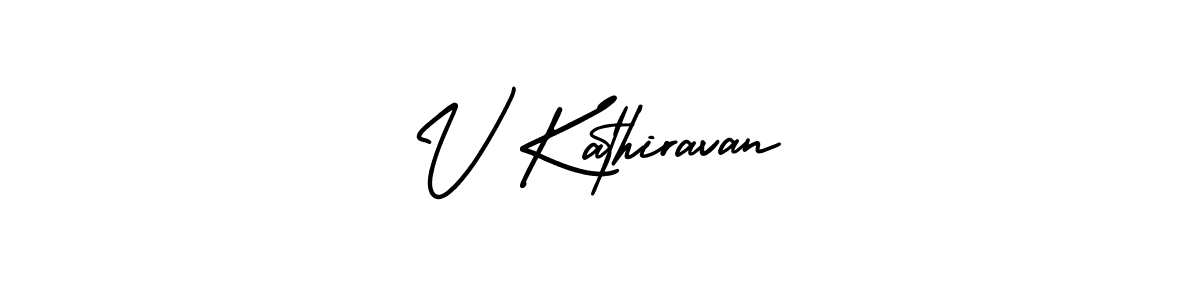 The best way (AmerikaSignatureDemo-Regular) to make a short signature is to pick only two or three words in your name. The name V Kathiravan include a total of six letters. For converting this name. V Kathiravan signature style 3 images and pictures png