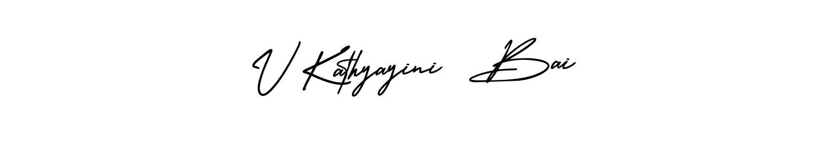 Make a beautiful signature design for name V Kathyayini  Bai. With this signature (AmerikaSignatureDemo-Regular) style, you can create a handwritten signature for free. V Kathyayini  Bai signature style 3 images and pictures png