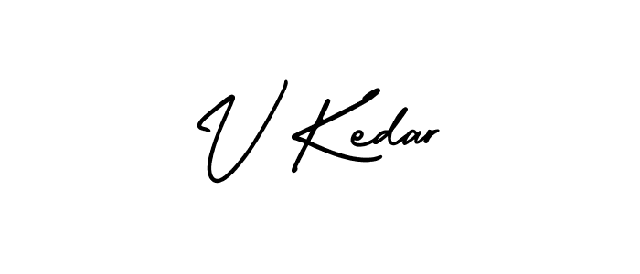 You should practise on your own different ways (AmerikaSignatureDemo-Regular) to write your name (V Kedar) in signature. don't let someone else do it for you. V Kedar signature style 3 images and pictures png