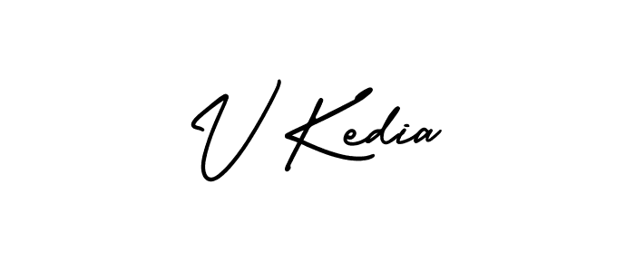 Use a signature maker to create a handwritten signature online. With this signature software, you can design (AmerikaSignatureDemo-Regular) your own signature for name V Kedia. V Kedia signature style 3 images and pictures png