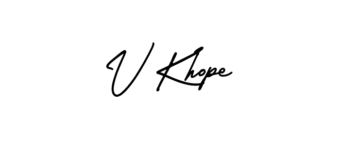 Make a beautiful signature design for name V Khope. With this signature (AmerikaSignatureDemo-Regular) style, you can create a handwritten signature for free. V Khope signature style 3 images and pictures png