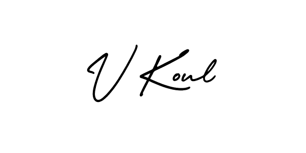 Design your own signature with our free online signature maker. With this signature software, you can create a handwritten (AmerikaSignatureDemo-Regular) signature for name V Koul. V Koul signature style 3 images and pictures png