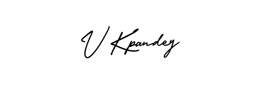 Also You can easily find your signature by using the search form. We will create V Kpandey name handwritten signature images for you free of cost using AmerikaSignatureDemo-Regular sign style. V Kpandey signature style 3 images and pictures png