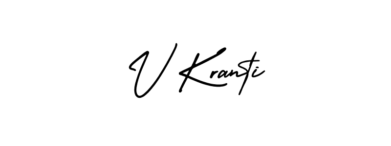 Create a beautiful signature design for name V Kranti. With this signature (AmerikaSignatureDemo-Regular) fonts, you can make a handwritten signature for free. V Kranti signature style 3 images and pictures png