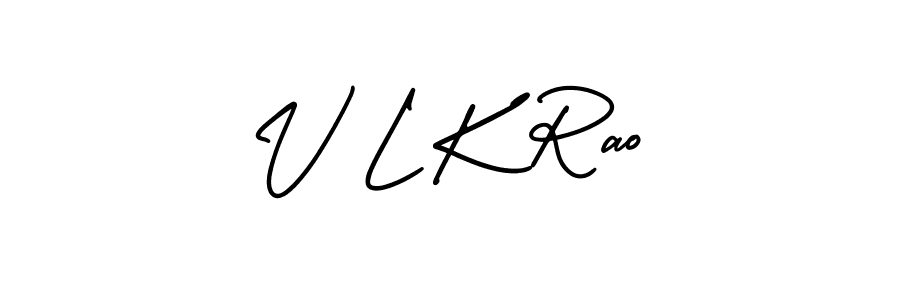 Create a beautiful signature design for name V L K Rao. With this signature (AmerikaSignatureDemo-Regular) fonts, you can make a handwritten signature for free. V L K Rao signature style 3 images and pictures png
