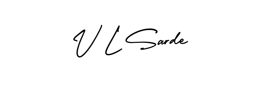 Make a beautiful signature design for name V L Sarde. With this signature (AmerikaSignatureDemo-Regular) style, you can create a handwritten signature for free. V L Sarde signature style 3 images and pictures png