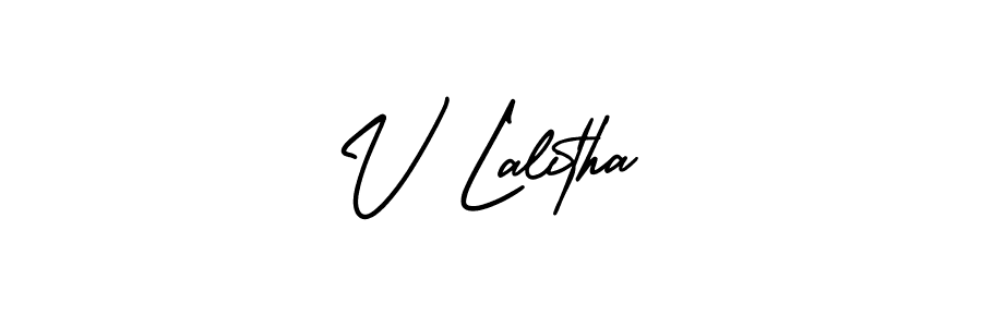 How to make V Lalitha signature? AmerikaSignatureDemo-Regular is a professional autograph style. Create handwritten signature for V Lalitha name. V Lalitha signature style 3 images and pictures png