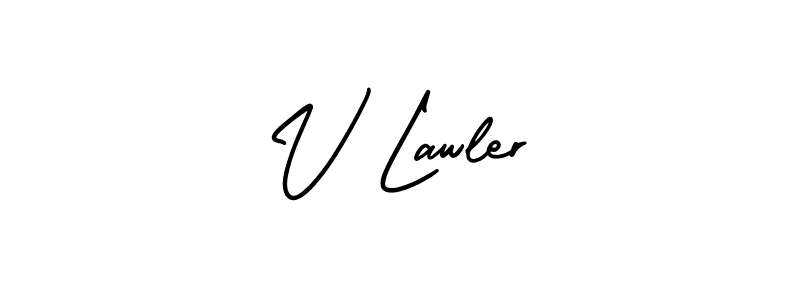 Design your own signature with our free online signature maker. With this signature software, you can create a handwritten (AmerikaSignatureDemo-Regular) signature for name V Lawler. V Lawler signature style 3 images and pictures png