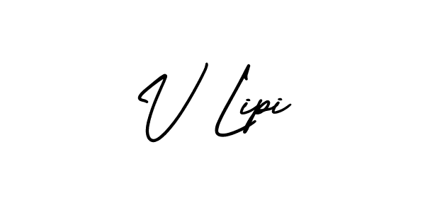 How to Draw V Lipi signature style? AmerikaSignatureDemo-Regular is a latest design signature styles for name V Lipi. V Lipi signature style 3 images and pictures png