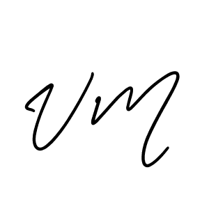 Design your own signature with our free online signature maker. With this signature software, you can create a handwritten (AmerikaSignatureDemo-Regular) signature for name V M. V M signature style 3 images and pictures png