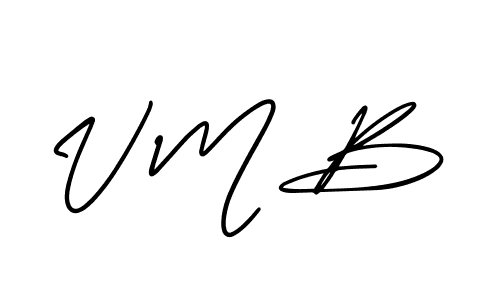 V M B stylish signature style. Best Handwritten Sign (AmerikaSignatureDemo-Regular) for my name. Handwritten Signature Collection Ideas for my name V M B. V M B signature style 3 images and pictures png