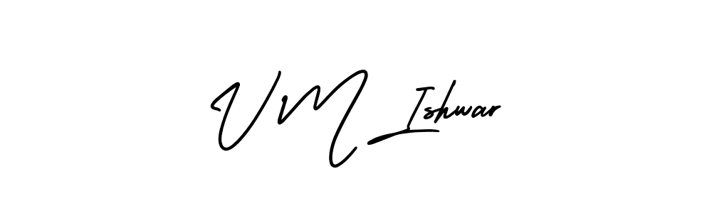 Use a signature maker to create a handwritten signature online. With this signature software, you can design (AmerikaSignatureDemo-Regular) your own signature for name V M Ishwar. V M Ishwar signature style 3 images and pictures png