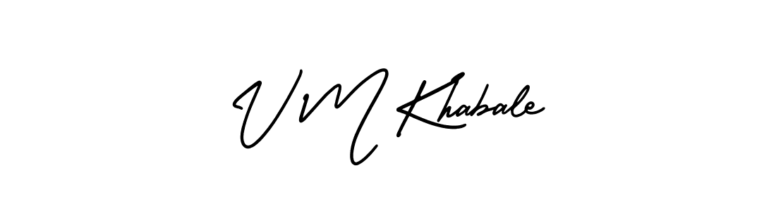 This is the best signature style for the V M Khabale name. Also you like these signature font (AmerikaSignatureDemo-Regular). Mix name signature. V M Khabale signature style 3 images and pictures png