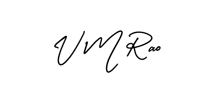 Use a signature maker to create a handwritten signature online. With this signature software, you can design (AmerikaSignatureDemo-Regular) your own signature for name V M Rao. V M Rao signature style 3 images and pictures png