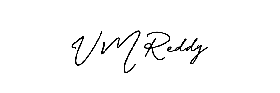 The best way (AmerikaSignatureDemo-Regular) to make a short signature is to pick only two or three words in your name. The name V M Reddy include a total of six letters. For converting this name. V M Reddy signature style 3 images and pictures png