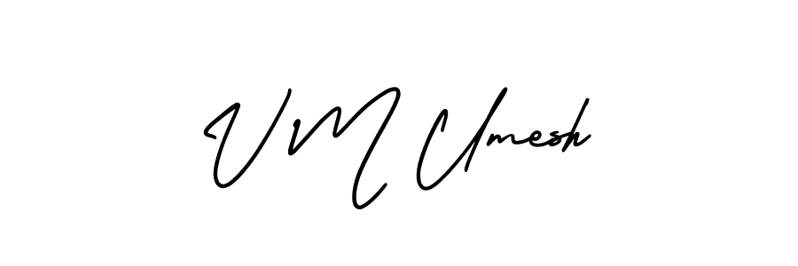 Design your own signature with our free online signature maker. With this signature software, you can create a handwritten (AmerikaSignatureDemo-Regular) signature for name V M Umesh. V M Umesh signature style 3 images and pictures png